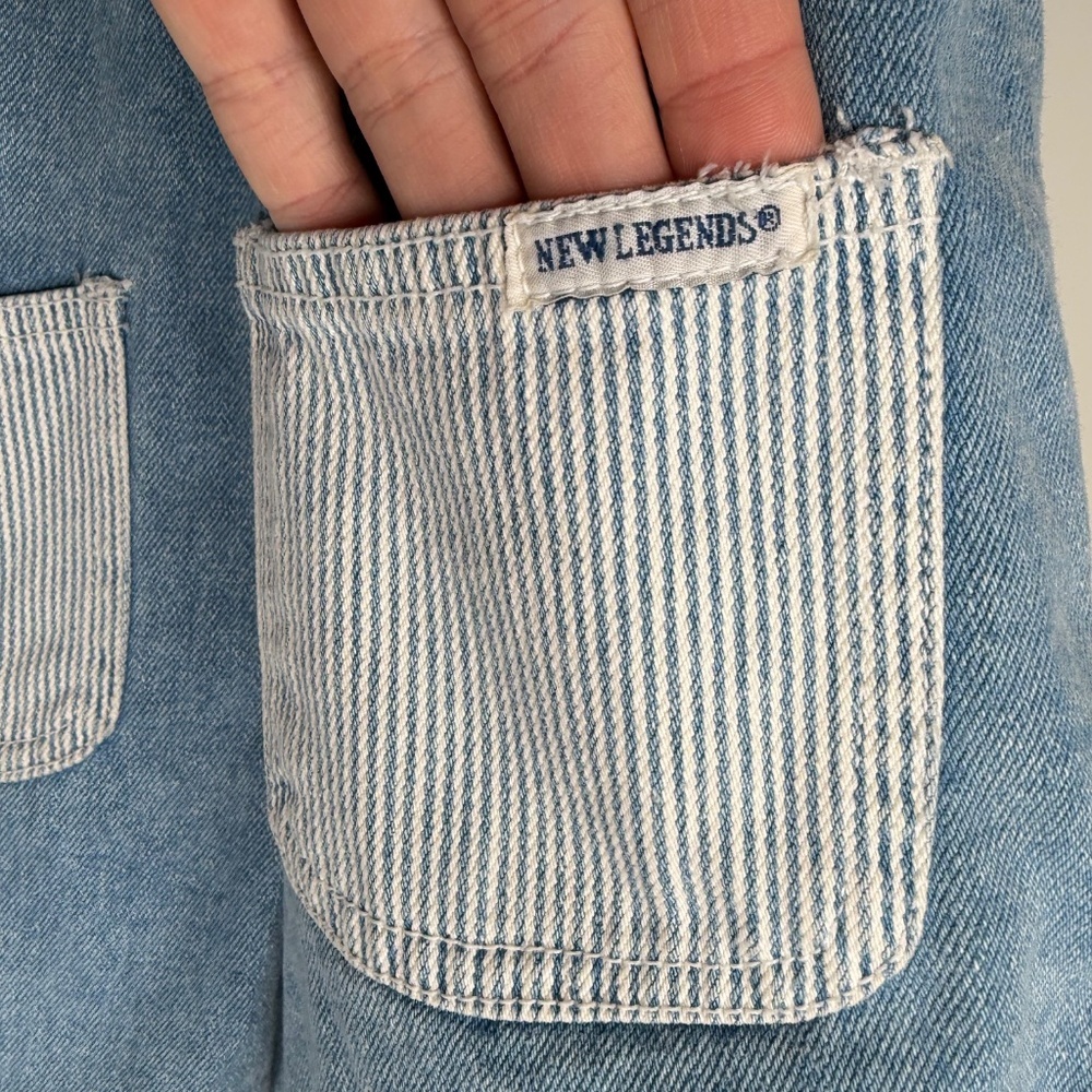Vintage New Legends Jean Flower Embroidered Shortalls Overalls 6x - Picture 4 of 5